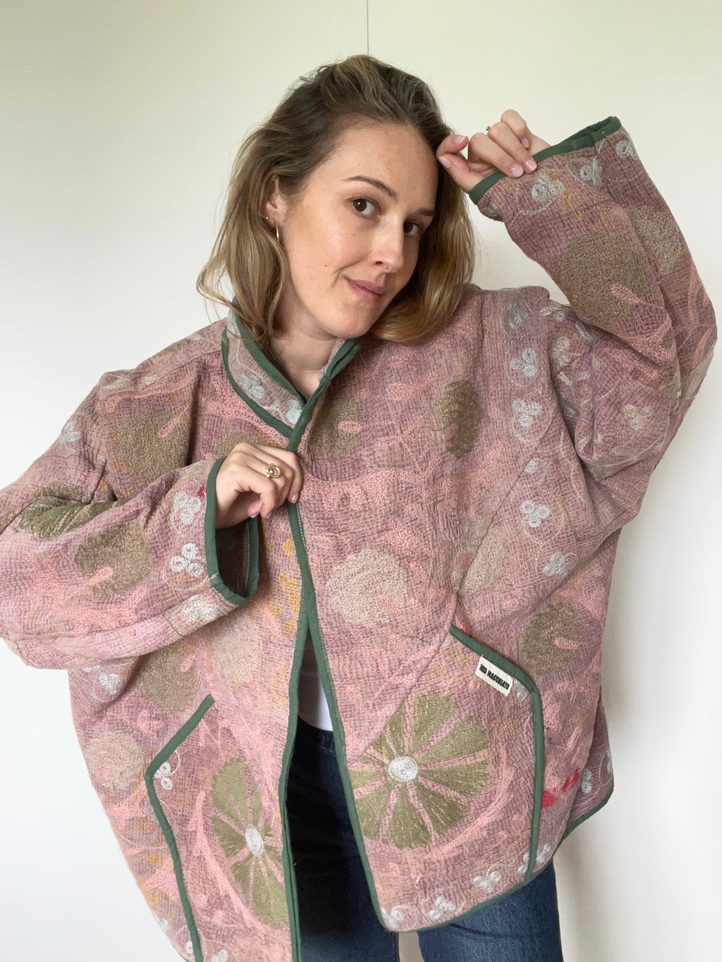 Veste Kantha Brodée Réversible — Pièce Unique N°27
