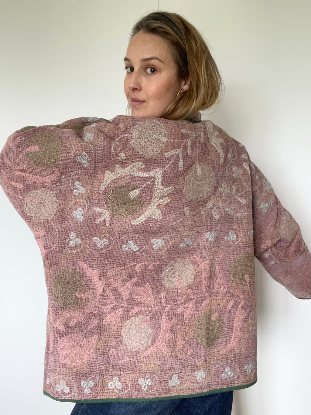 Veste Kantha Brodée Réversible — Pièce Unique N°27
