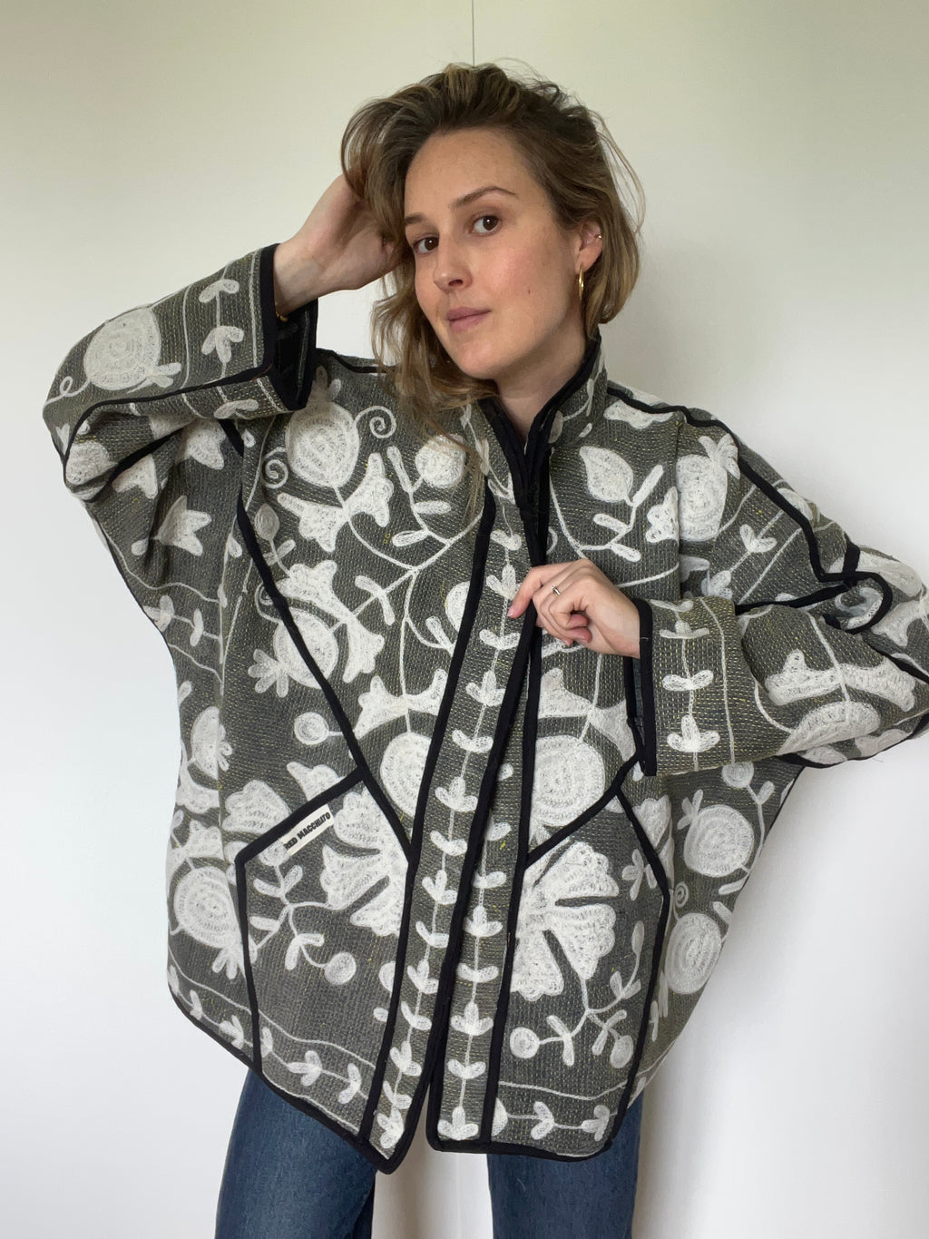 Veste Kantha Brodée Réversible — Pièce Unique N°28