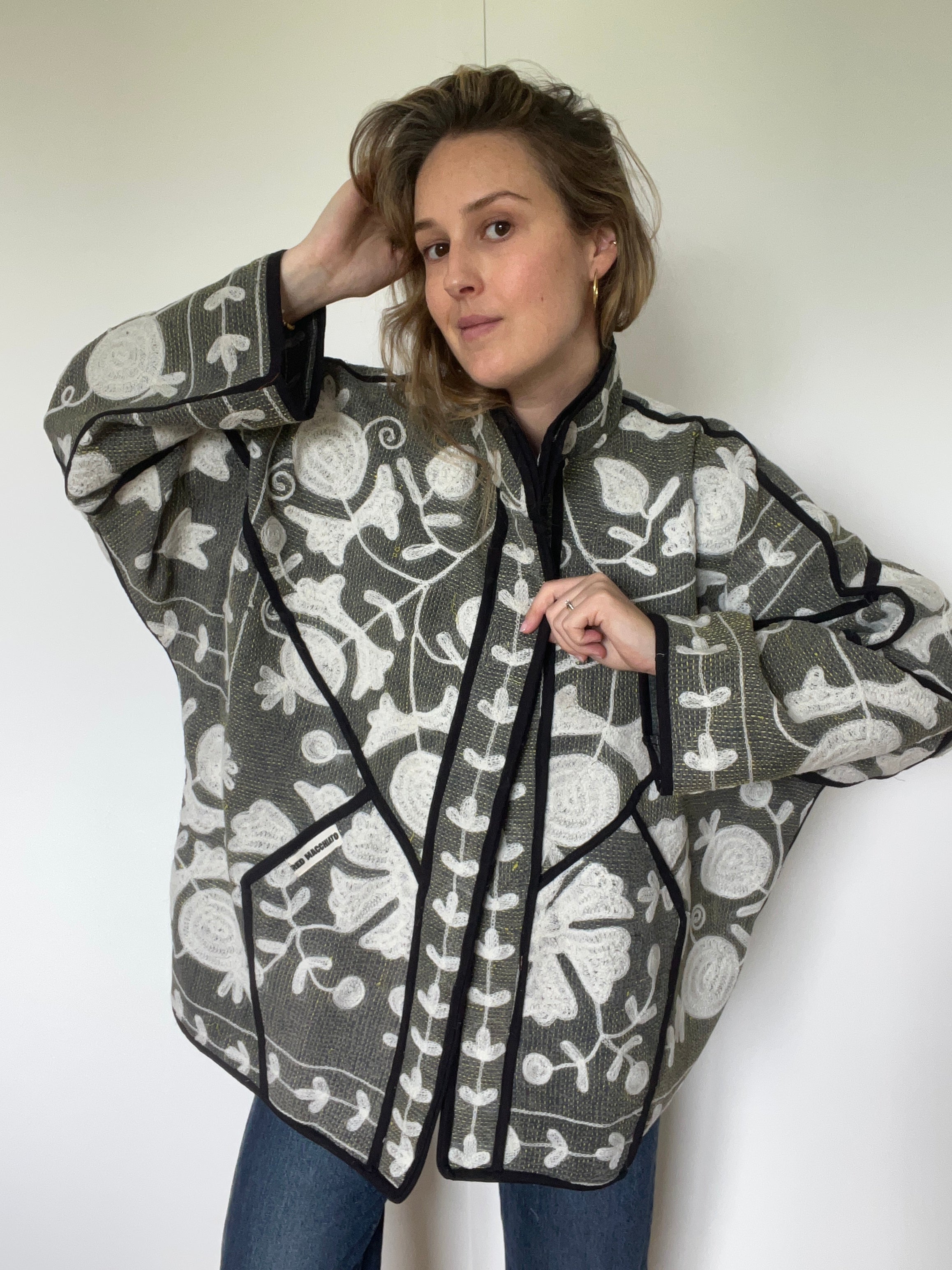 Veste Kantha Brodée Réversible — Pièce Unique N°28