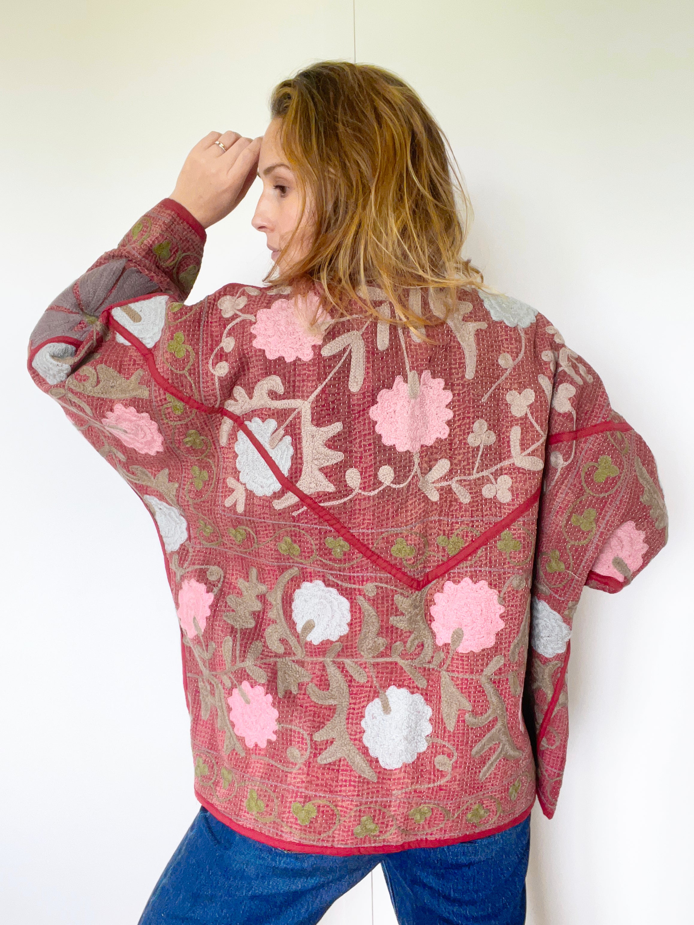 Veste Kantha Brodée Réversible — Pièce Unique N°05