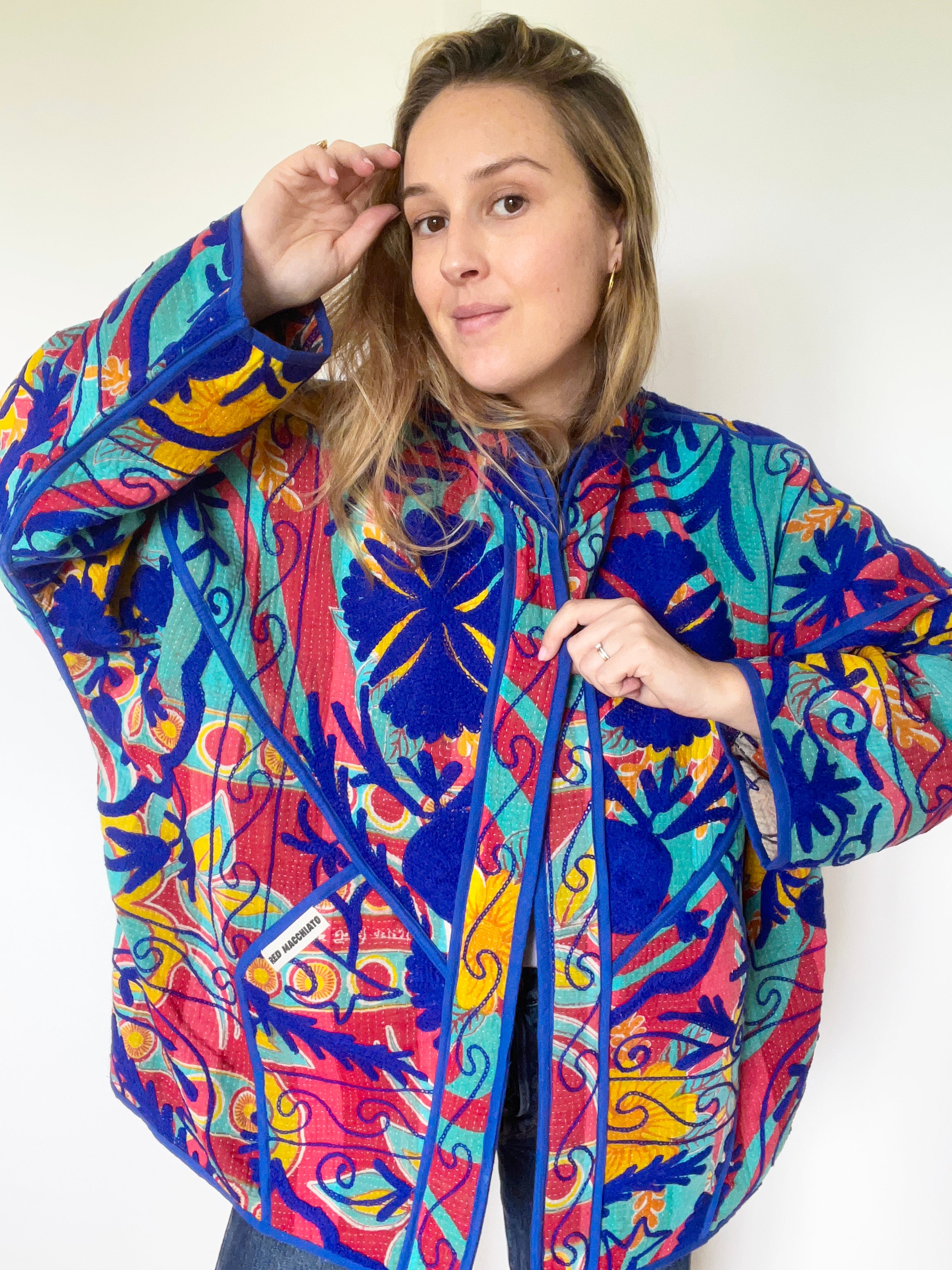 Veste Kantha Brodée Réversible — Pièce Unique N°04