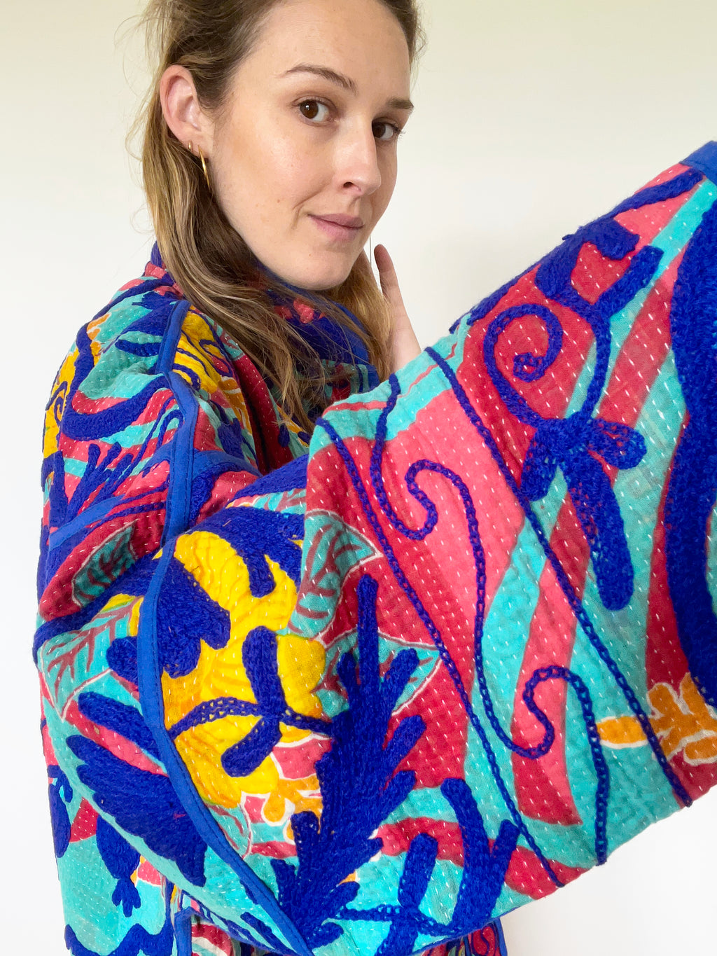 Veste Kantha Brodée Réversible — Pièce Unique N°04