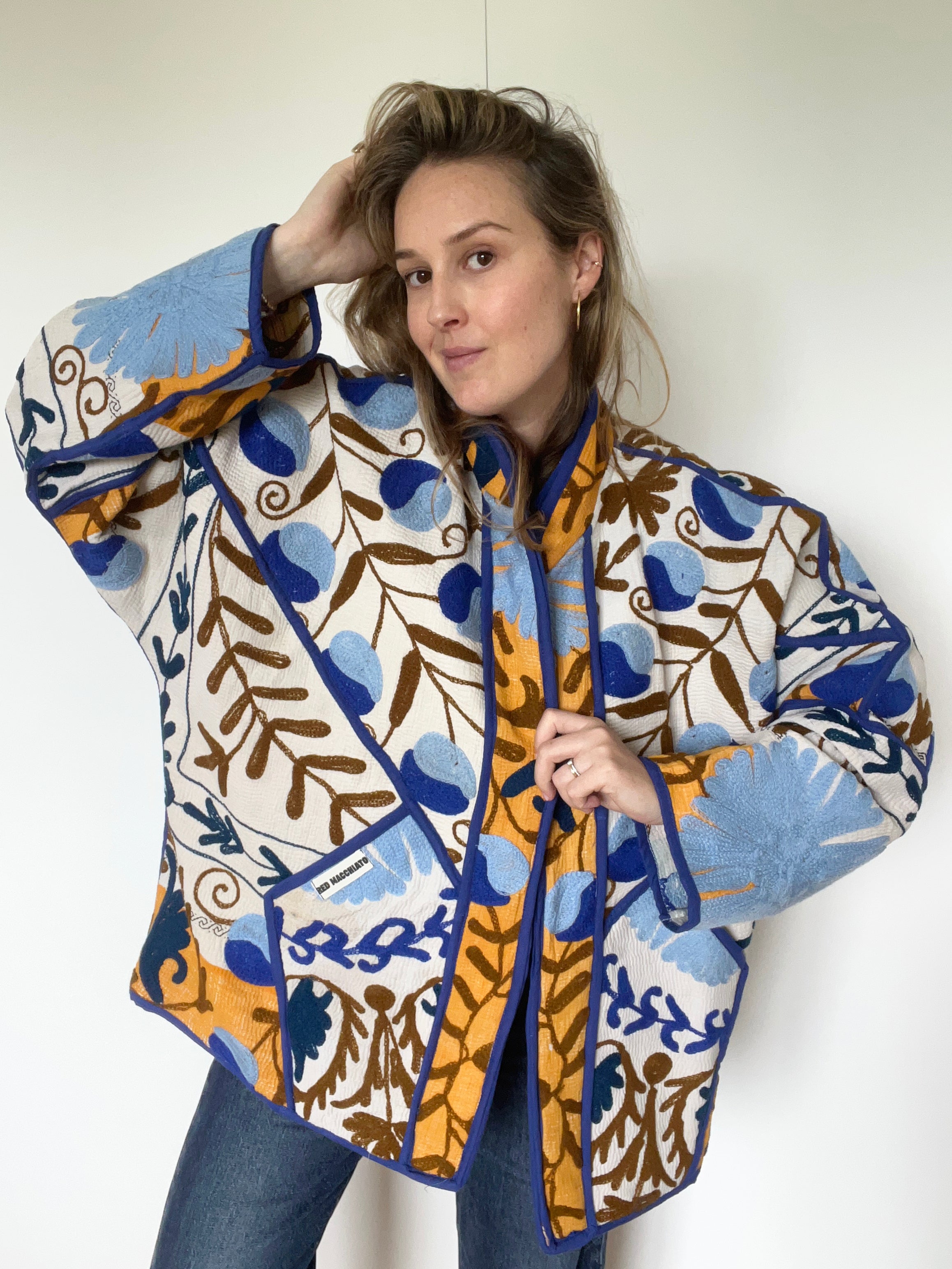 Veste Kantha Brodée Réversible — Pièce Unique N°06