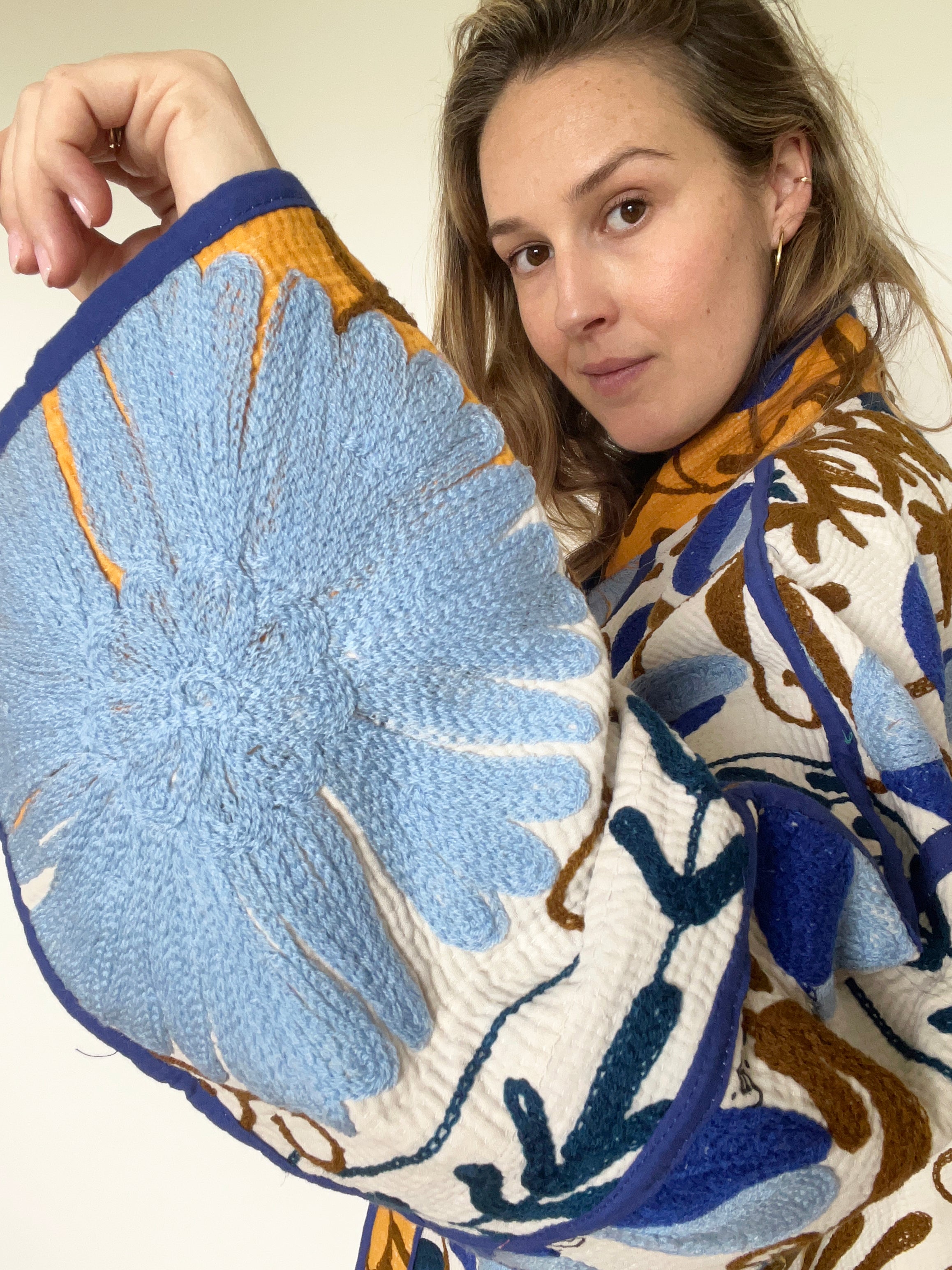 Veste Kantha Brodée Réversible — Pièce Unique N°06