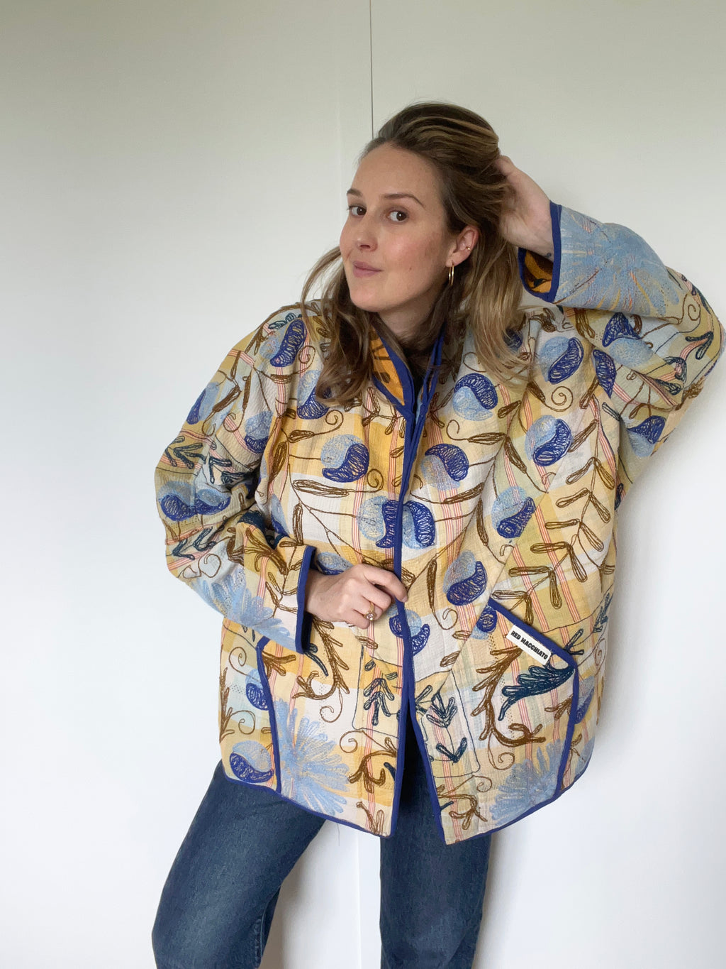 Veste Kantha Brodée Réversible — Pièce Unique N°06