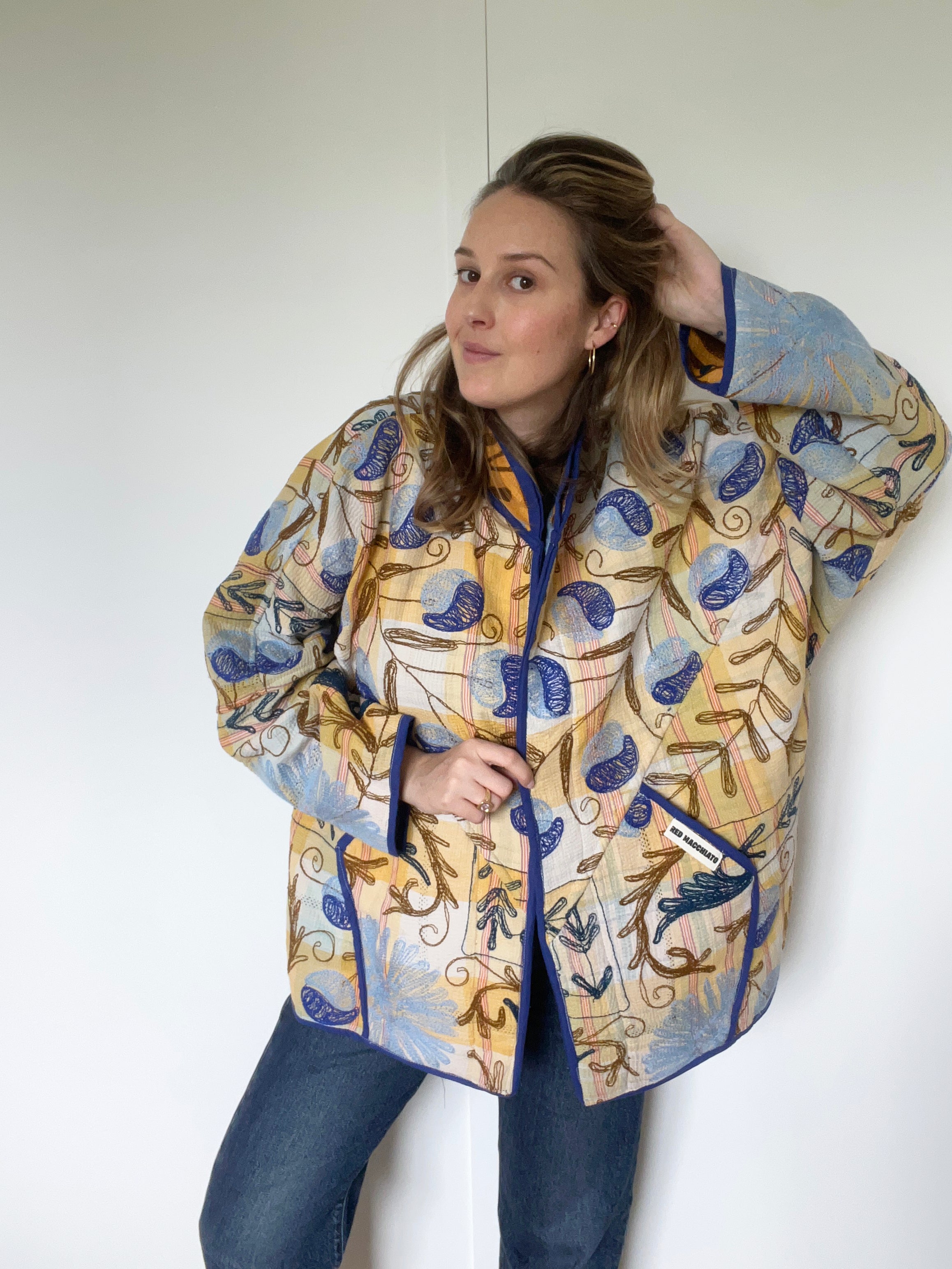 Veste Kantha Brodée Réversible — Pièce Unique N°06