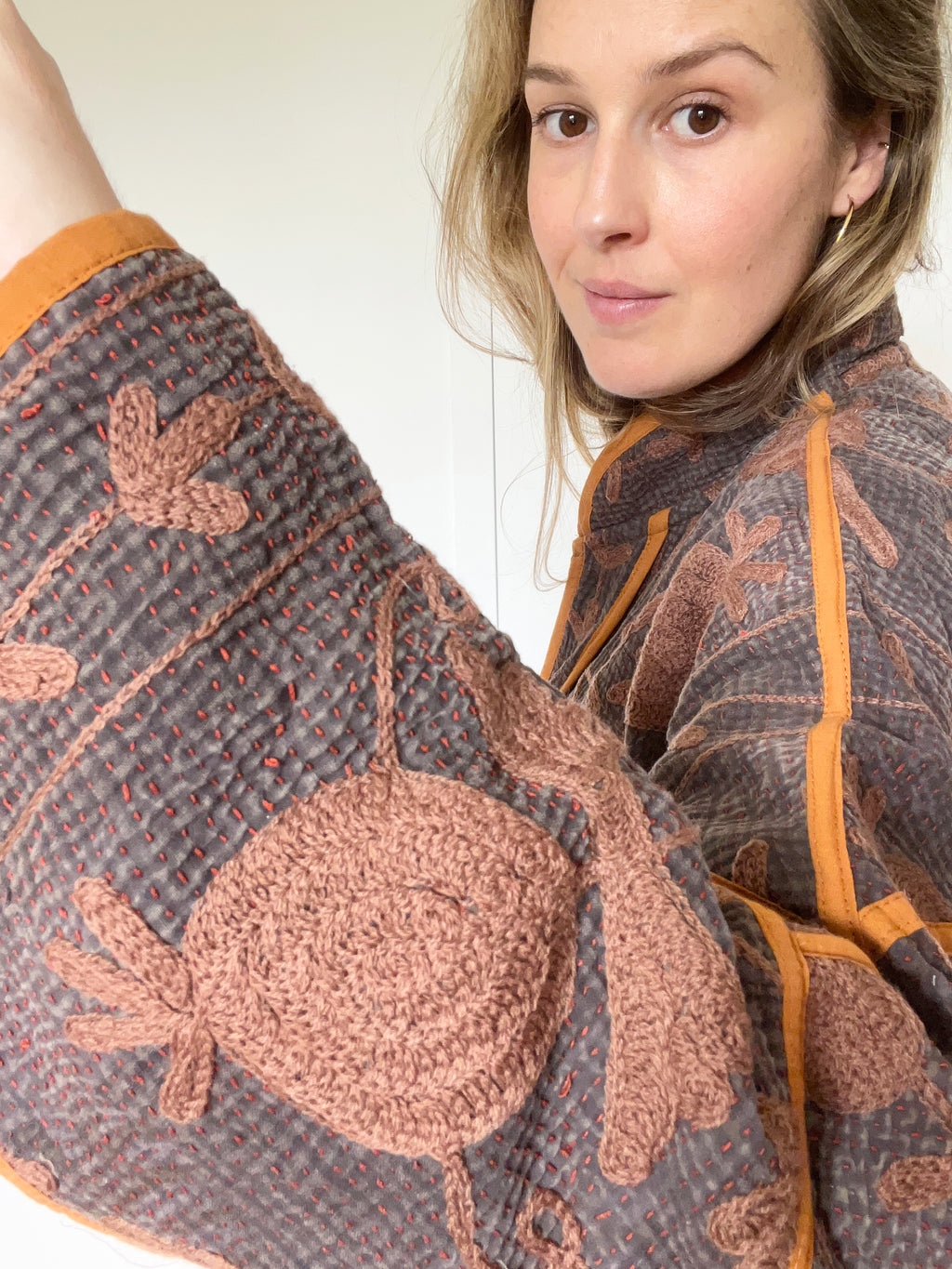Veste Kantha Brodée Réversible — Pièce Unique N°11