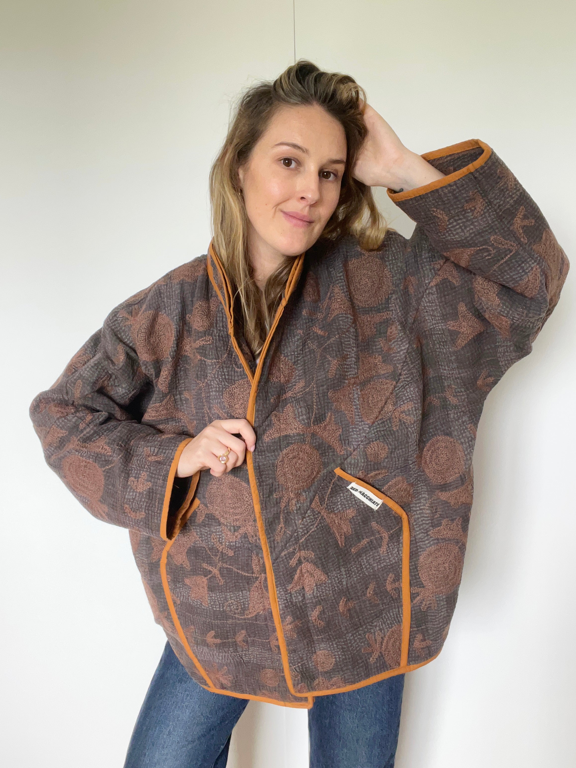 Veste Kantha Brodée Réversible — Pièce Unique N°11