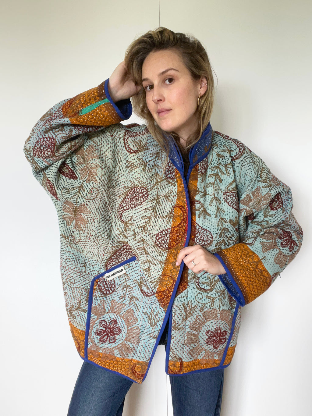 Veste Kantha Brodée Réversible — Pièce Unique N°09