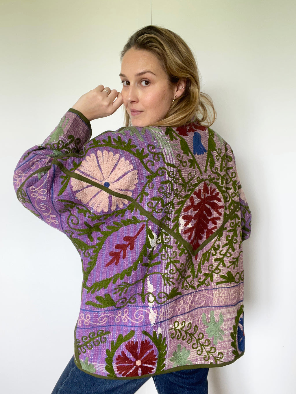 Veste Kantha Brodée Réversible — Pièce Unique N°10
