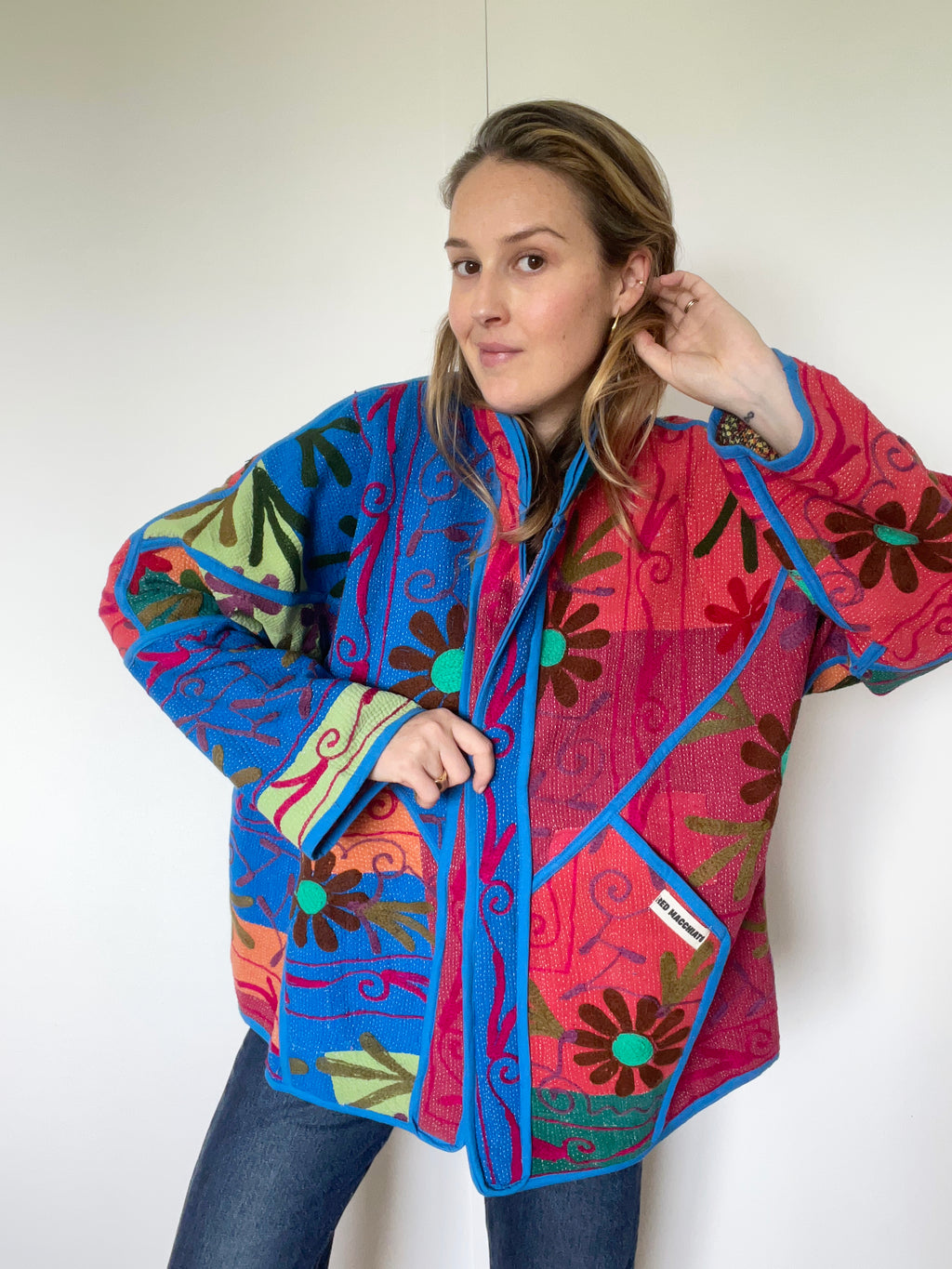 Veste Kantha Brodée Réversible — Pièce Unique N°30