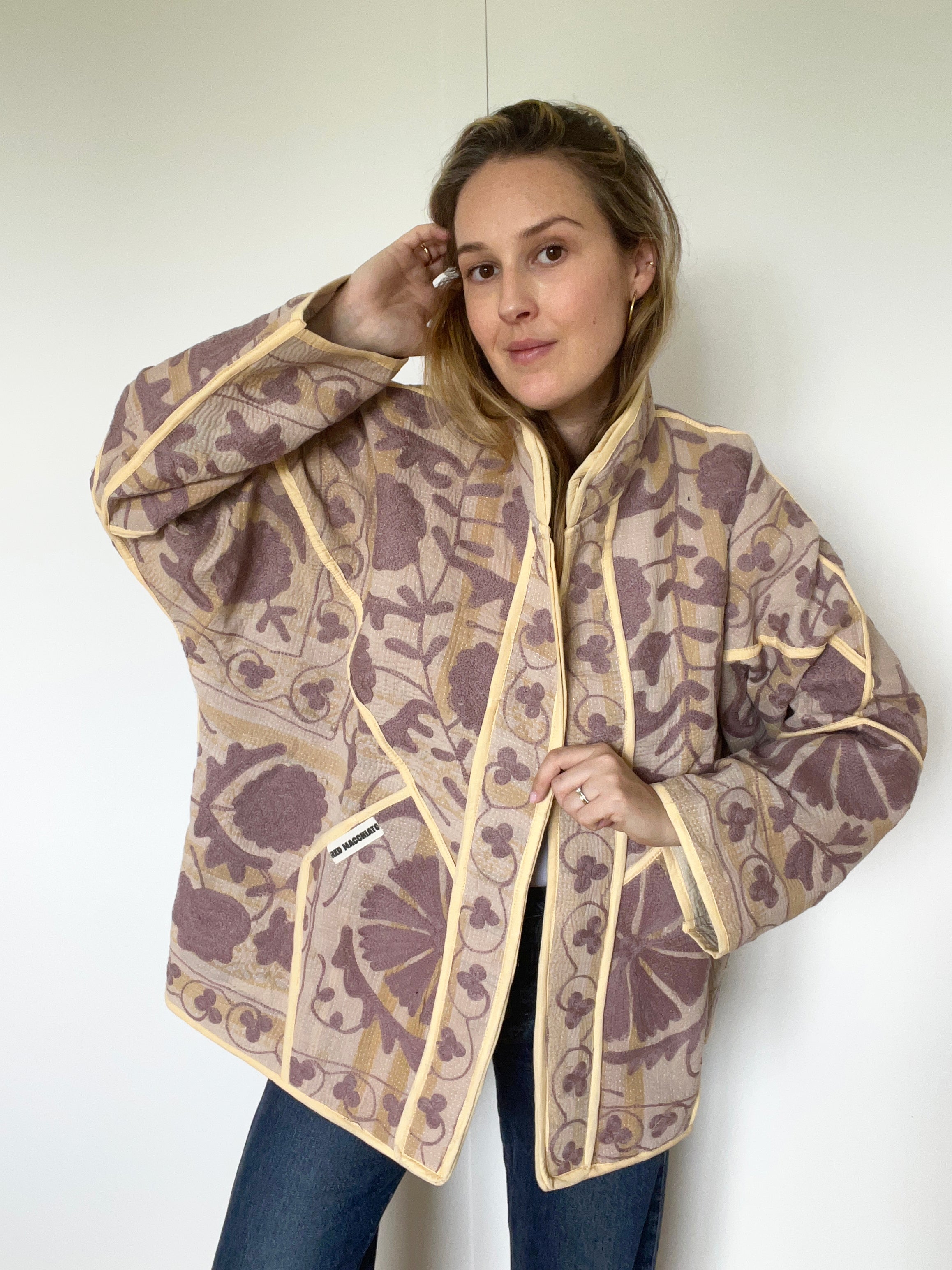 Veste Kantha Brodée Réversible — Pièce Unique N°15