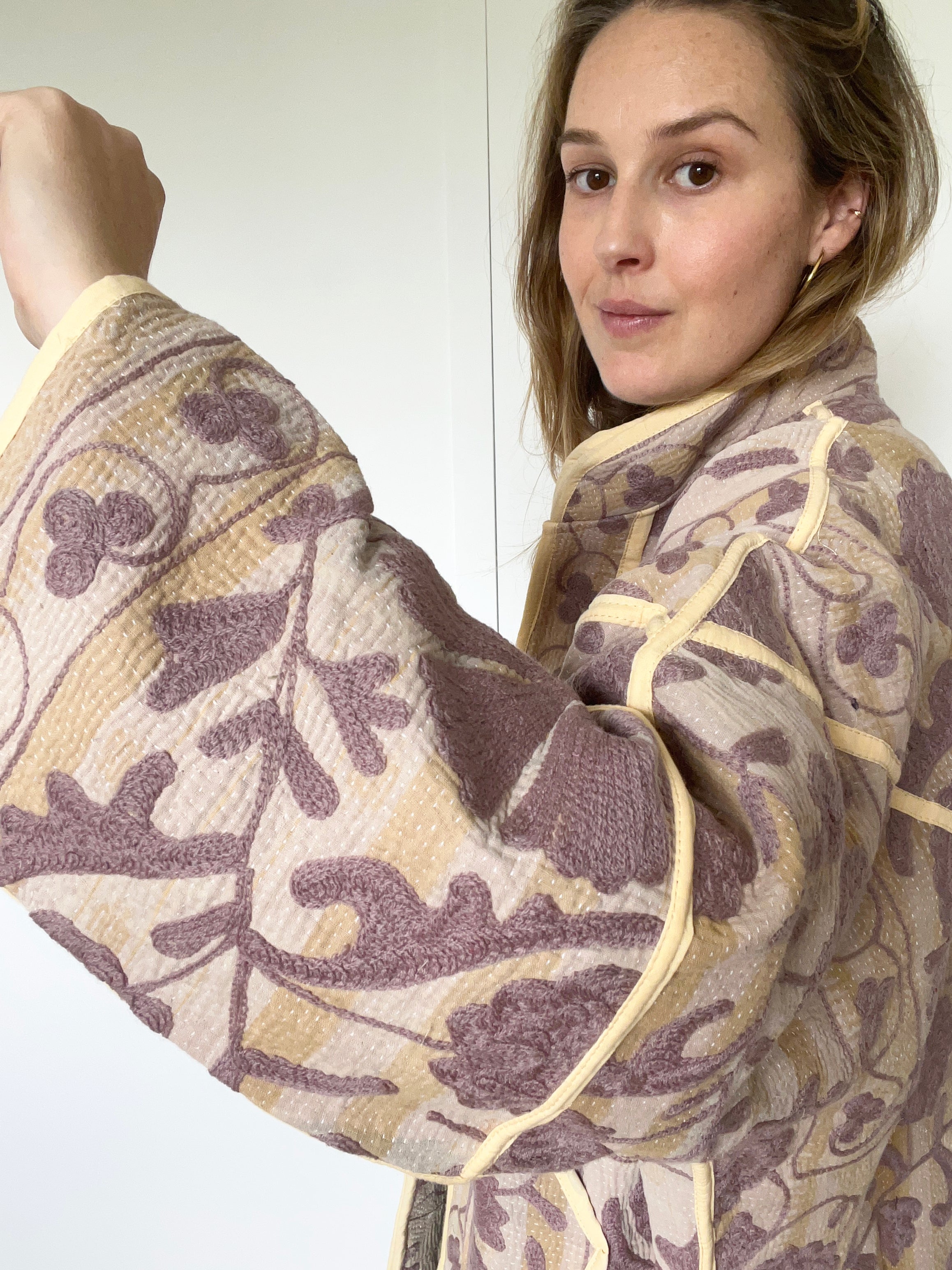 Veste Kantha Brodée Réversible — Pièce Unique N°15