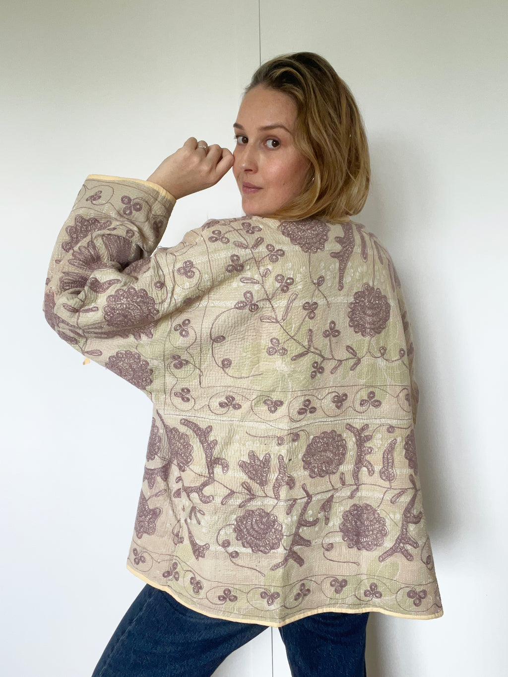 Veste Kantha Brodée Réversible — Pièce Unique N°15