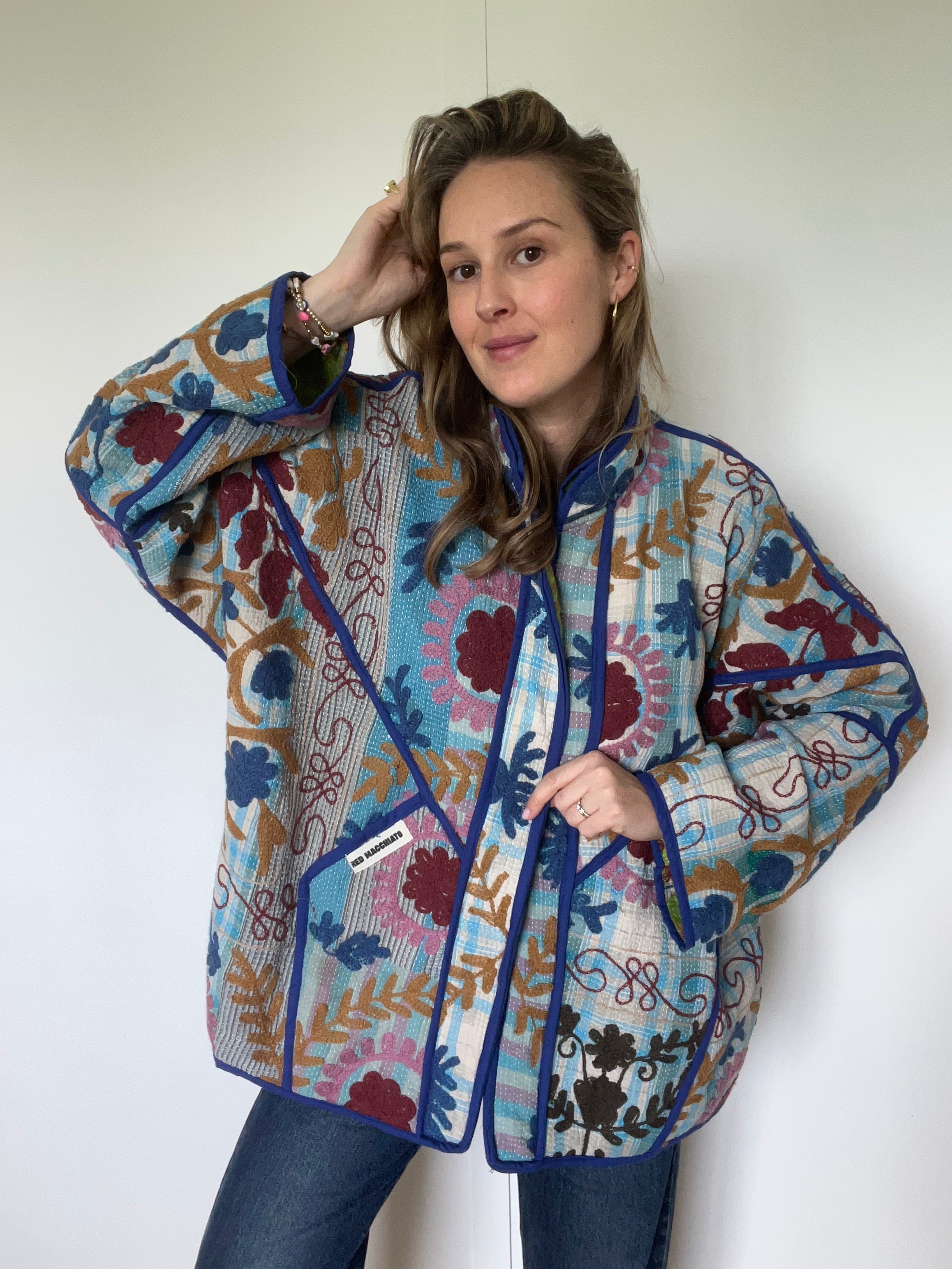 Veste Kantha Brodée Réversible — Pièce Unique N°29