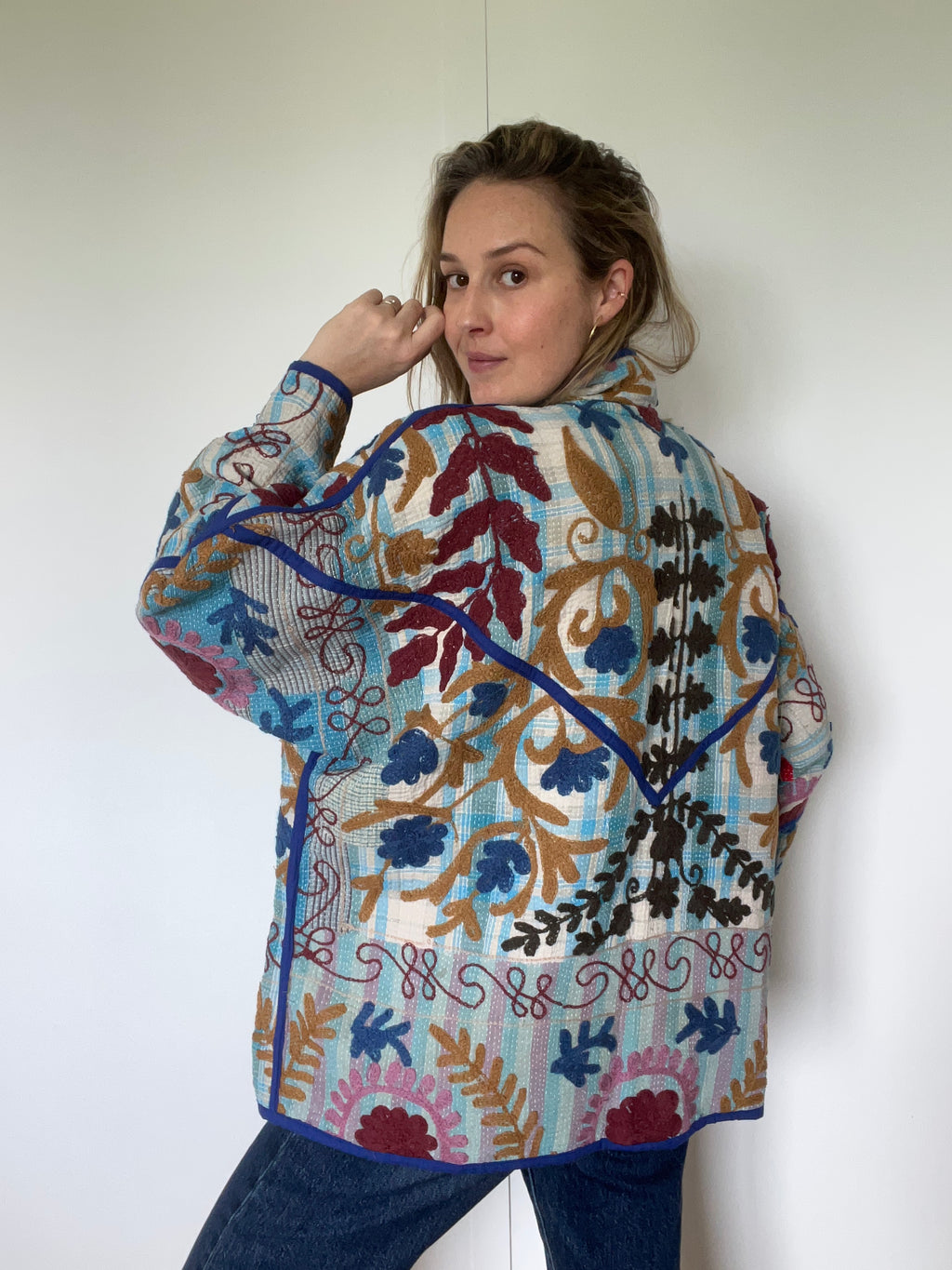 Veste Kantha Brodée Réversible — Pièce Unique N°29
