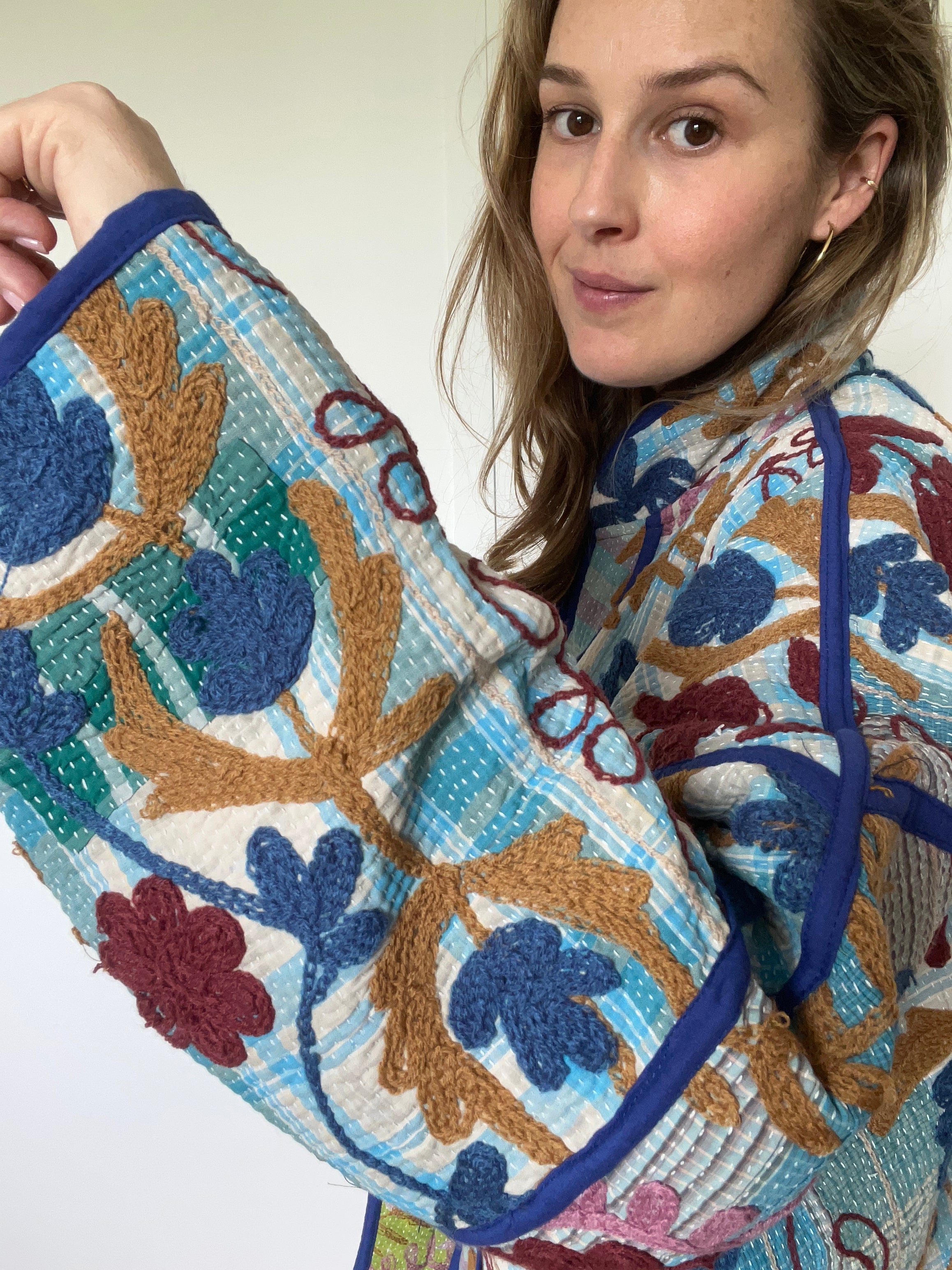 Veste Kantha Brodée Réversible — Pièce Unique N°29