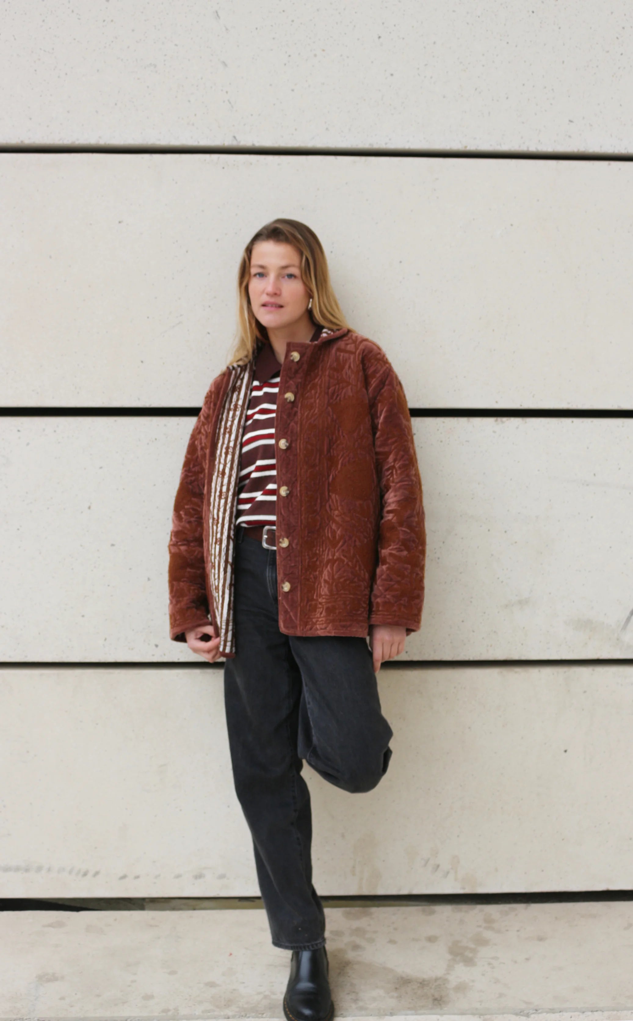 Manteau Farhaan Marron