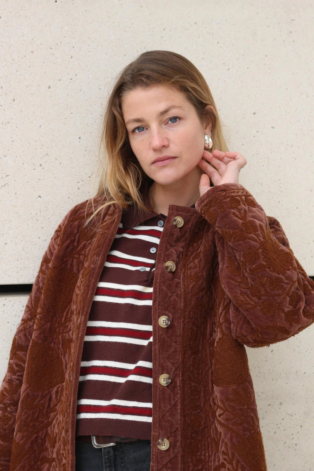 Manteau Farhaan Marron