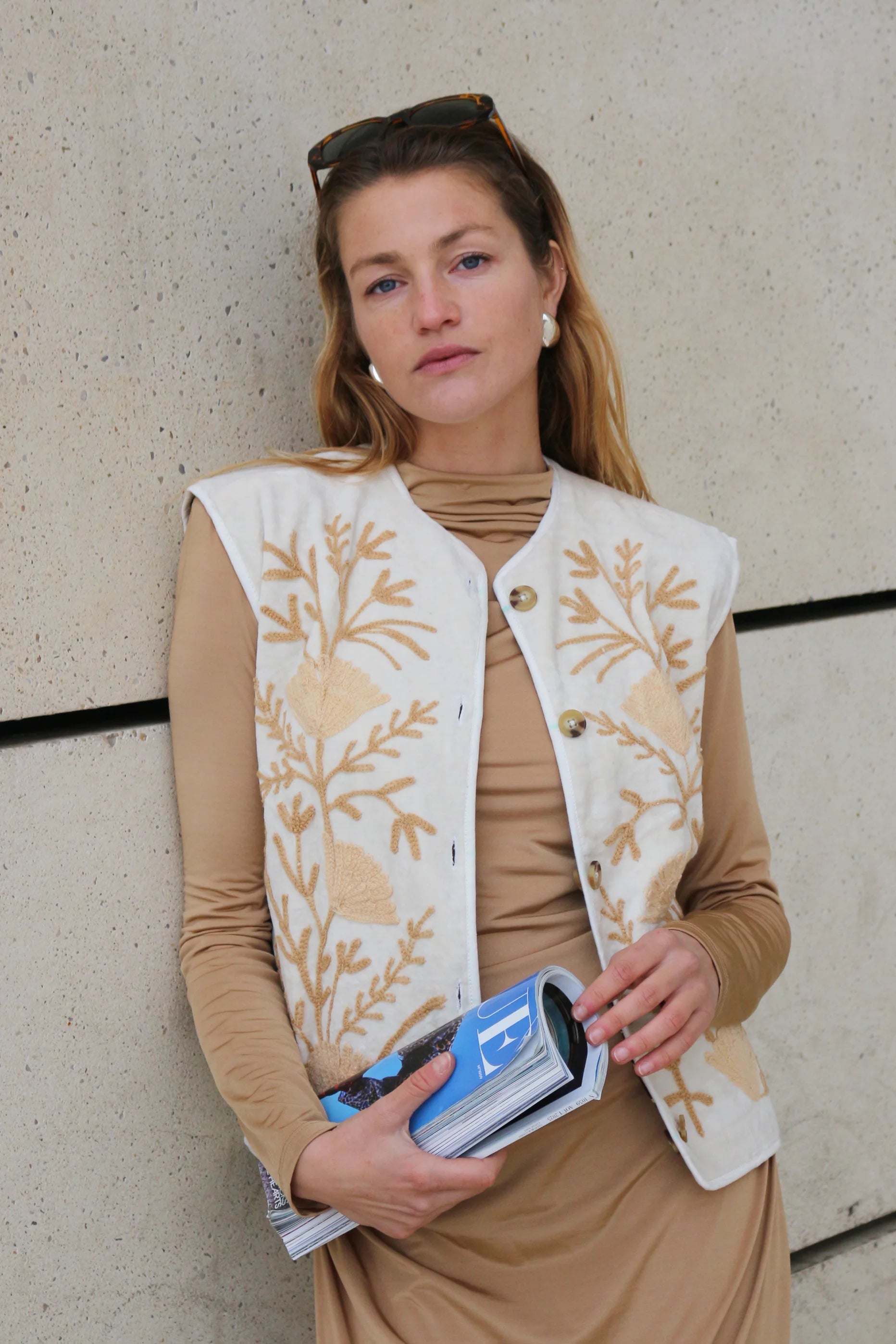 Gilet Réversible Crème Léopard