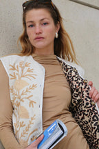 Gilet Réversible Crème Léopard
