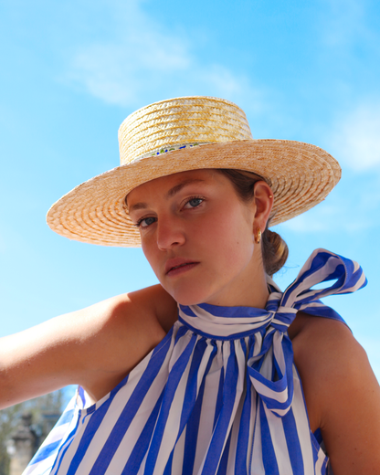 CHAPEAU DANNA . Flower Bleu