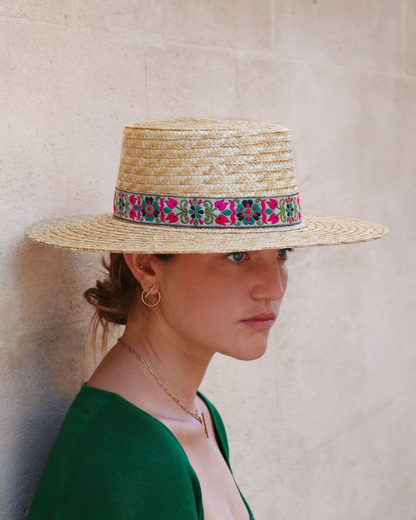 CHAPEAU DANNA . Flower Vert