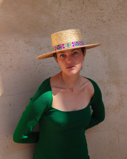 CHAPEAU DANNA . Flower Vert