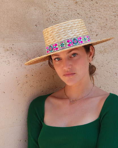 CHAPEAU DANNA . Flower Vert