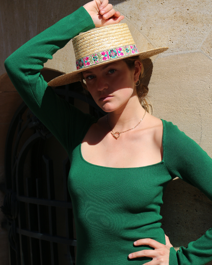 CHAPEAU DANNA . Flower Vert