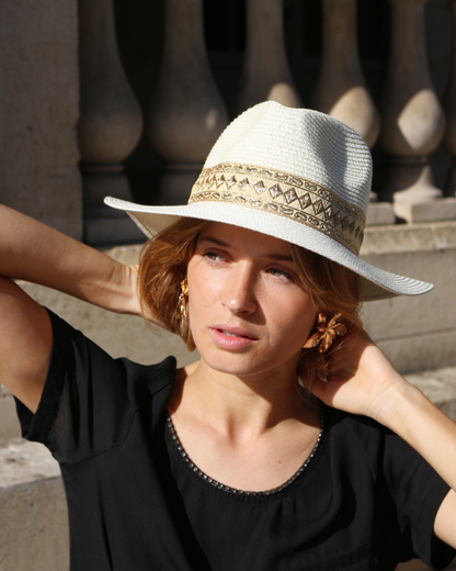 CHAPEAU PAOLA . Doré Crème