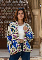 Veste Jaya Crème Bleutée