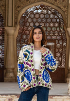 Veste Jaya Crème Bleutée