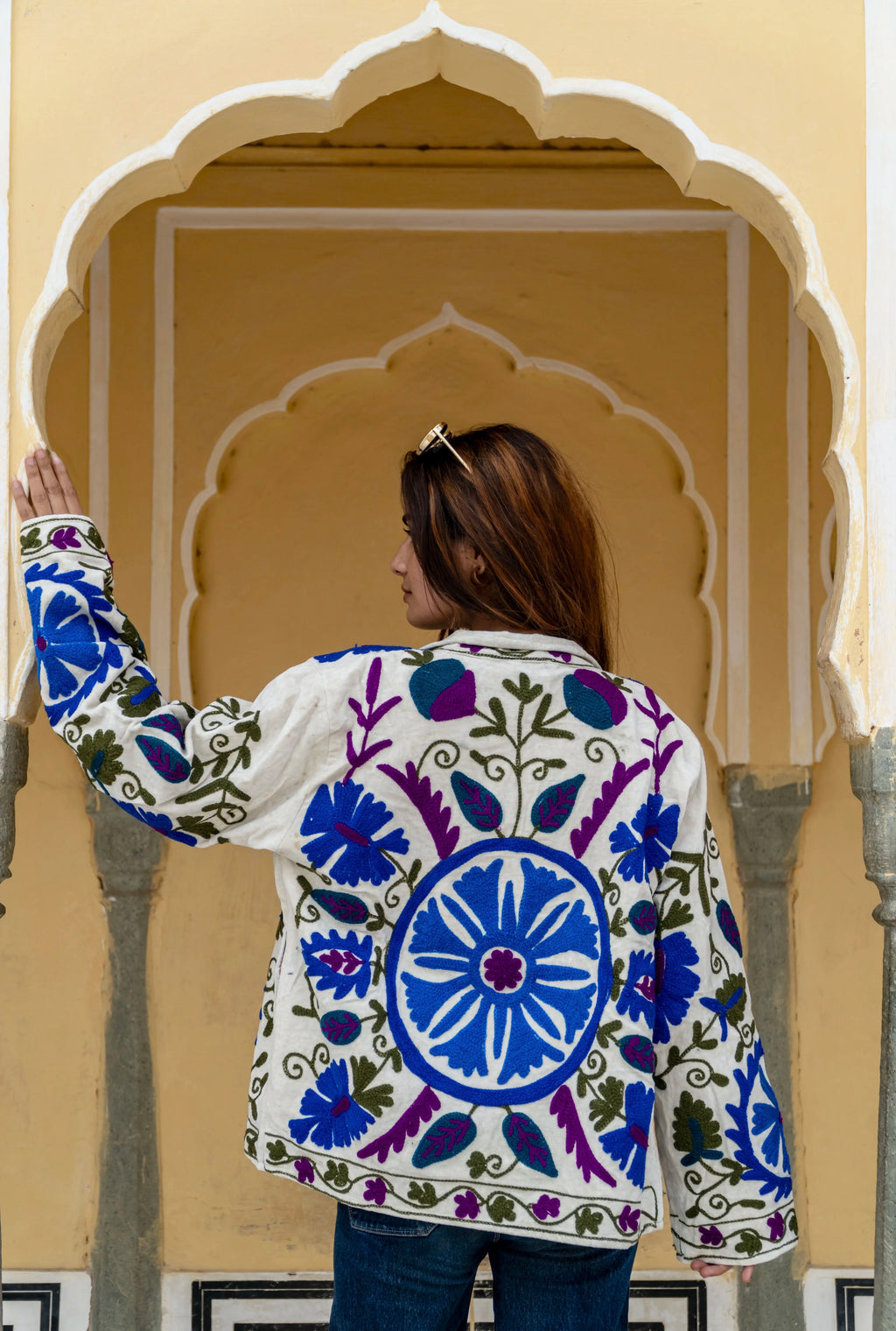 Veste Jaya Crème Bleutée