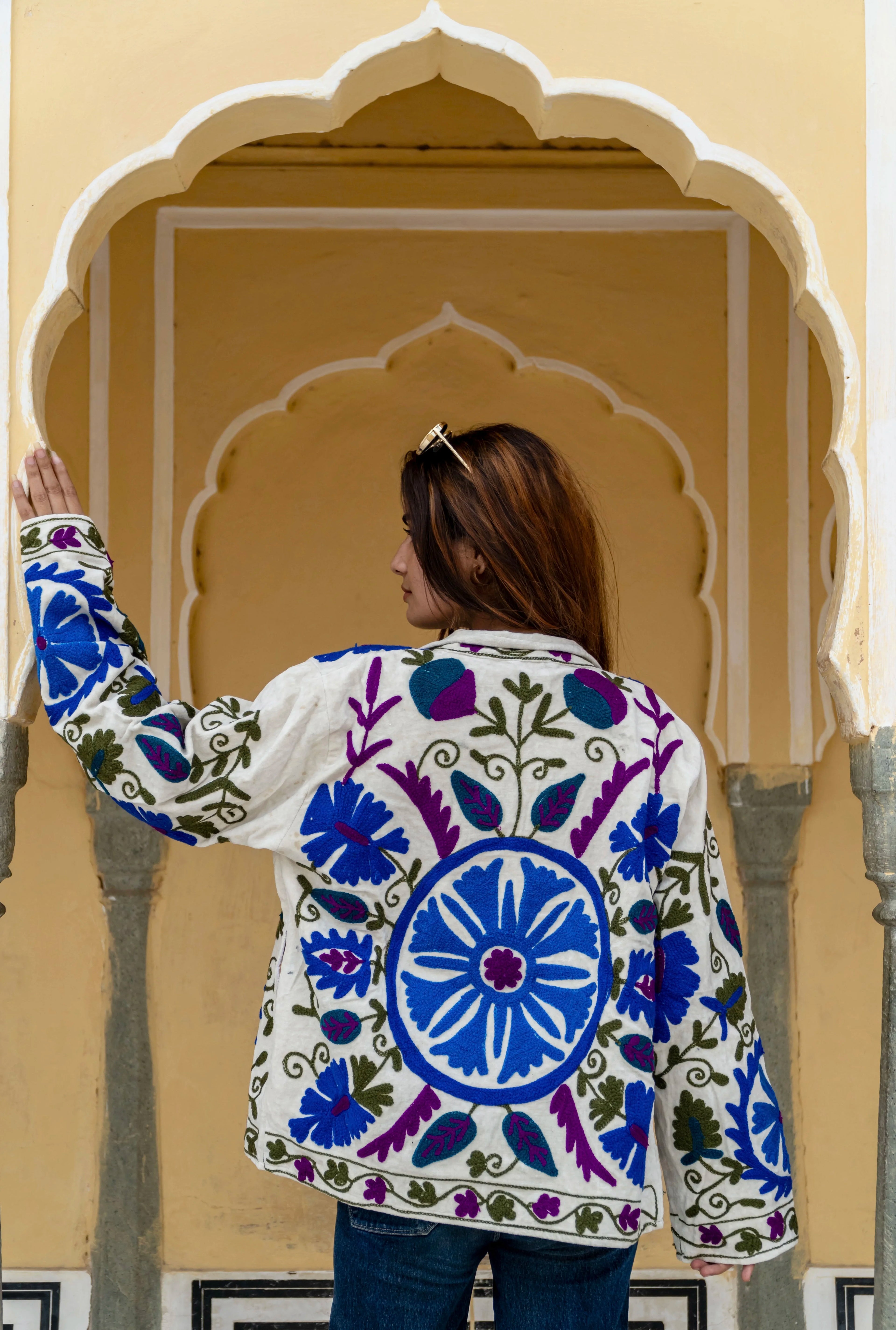 Veste Jaya Crème Bleutée