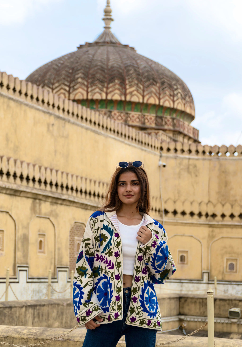 Veste Jaya Crème Bleutée