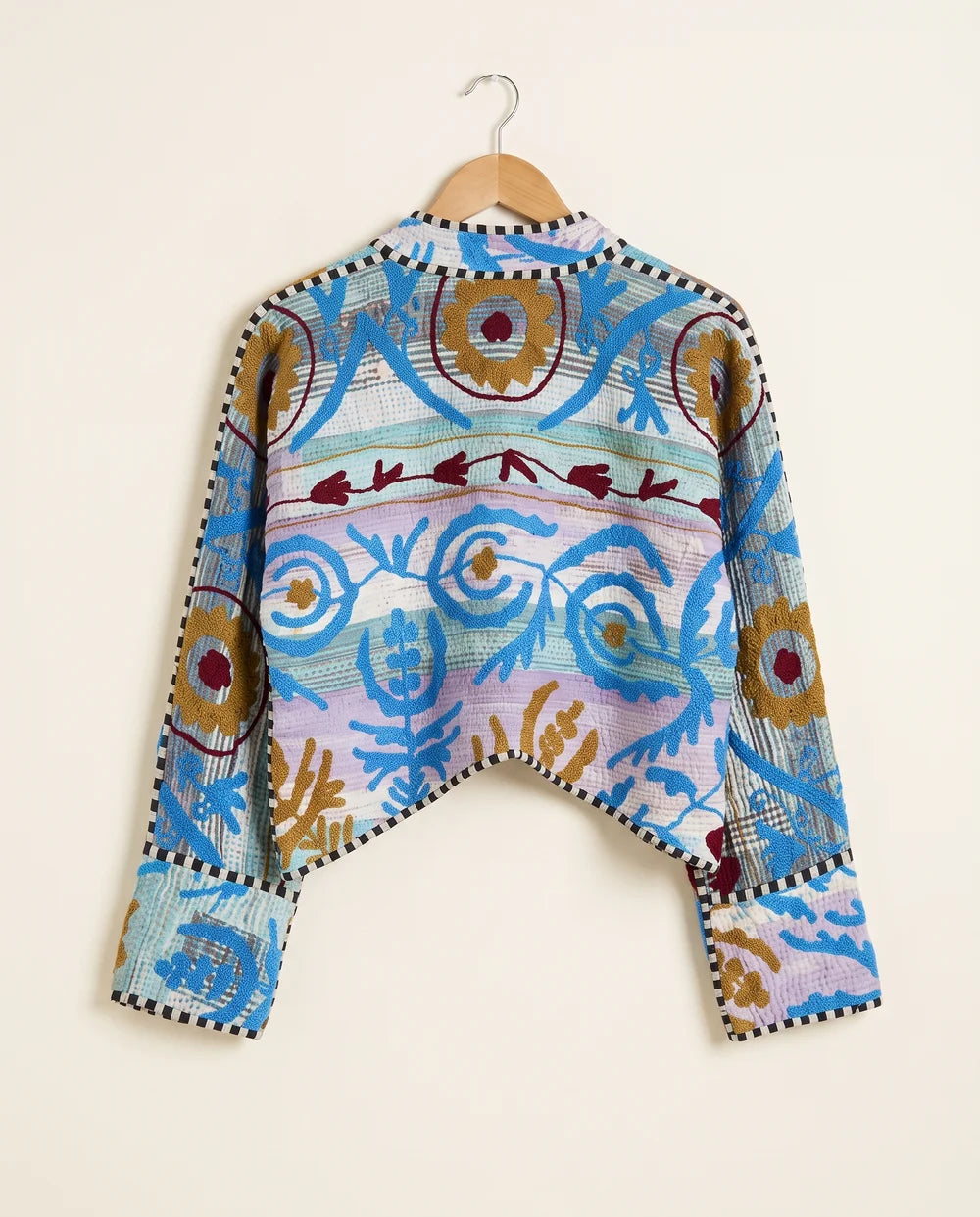 Veste Courte en Kantha Brodé Réversible — Pièce Unique N°1
