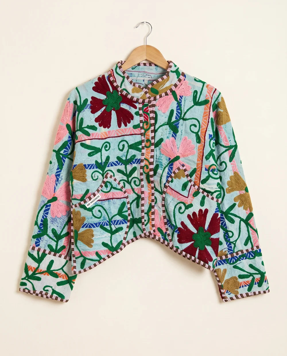 Veste Courte en Kantha Brodé Réversible — Pièce Unique N°5