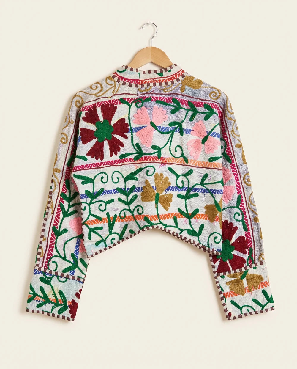 Veste Courte en Kantha Brodé Réversible — Pièce Unique N°5