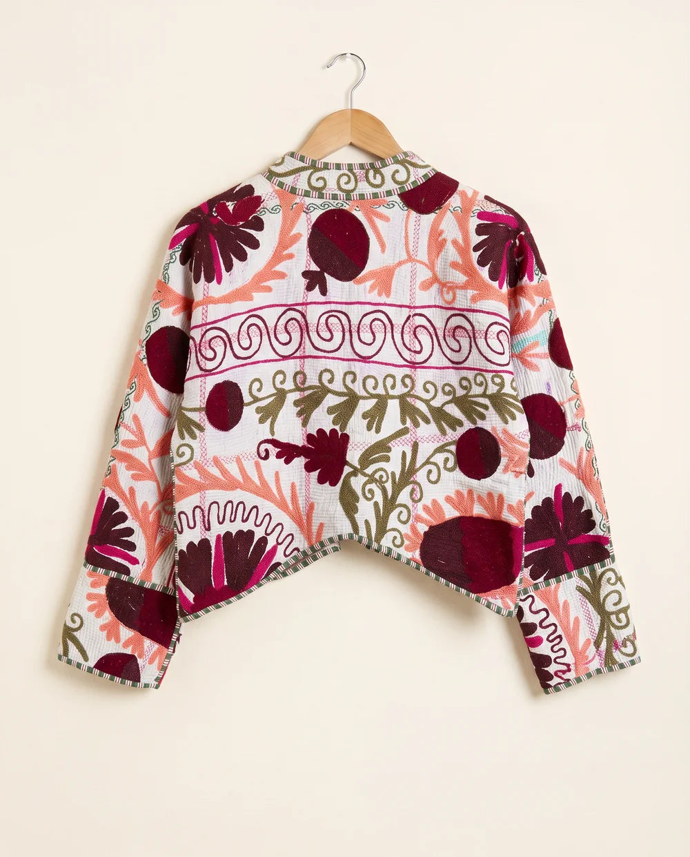 Veste Courte en Kantha Brodé Réversible — Pièce Unique N°4