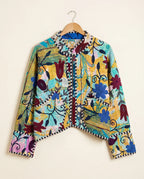 Veste Courte en Kantha Brodé Réversible — Pièce Unique N°11