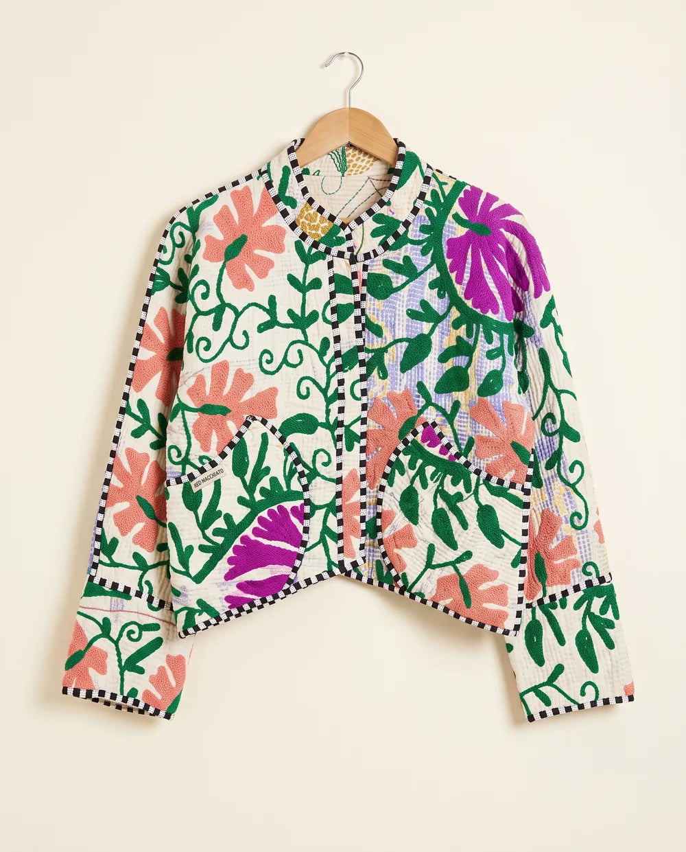 Veste Courte en Kantha Brodé Réversible — Pièce Unique N°9