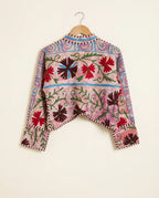 Veste Courte en Kantha Brodé Réversible — Pièce Unique N°6