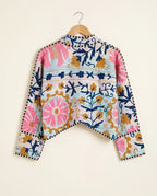 Veste Courte en Kantha Brodé Réversible — Pièce Unique N°8