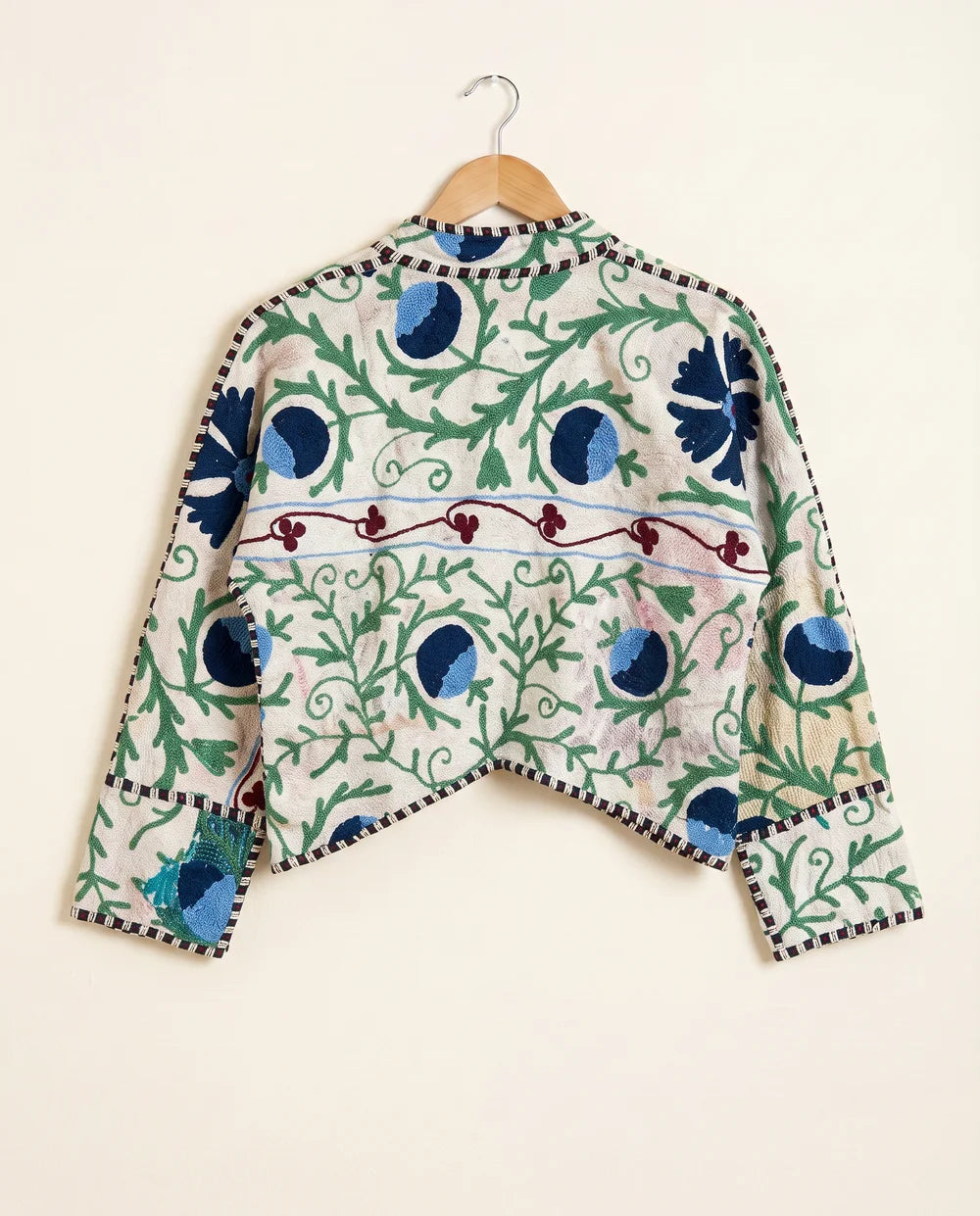Veste Courte en Kantha Brodé Réversible — Pièce Unique N°7