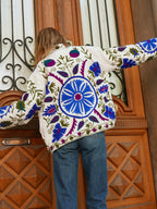 Veste Jaya Crème Bleutée