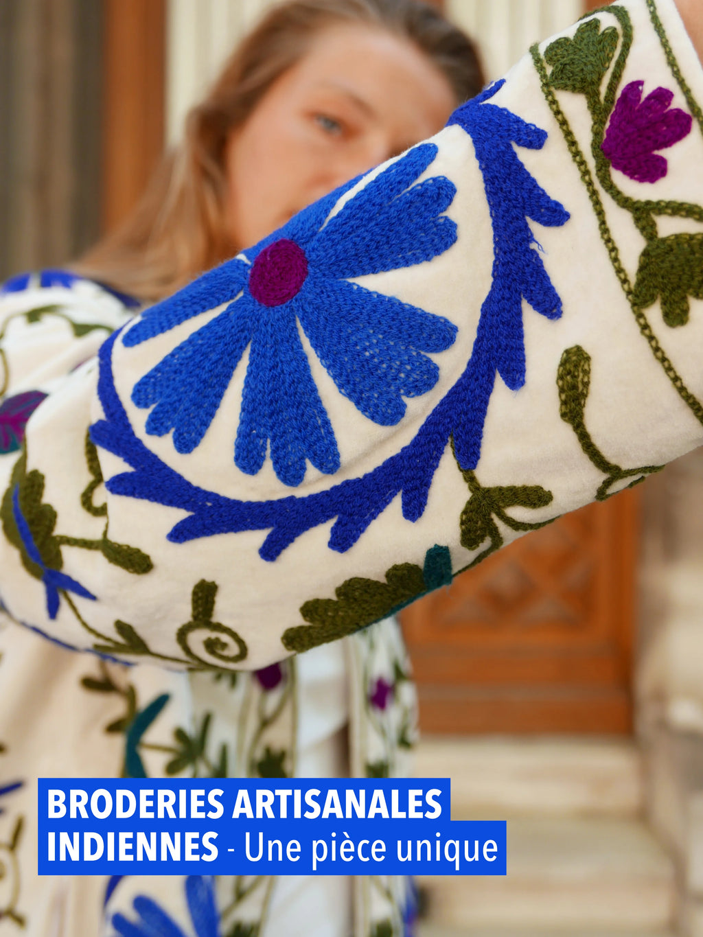 Veste Jaya Crème Bleutée