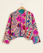 Veste Courte en Kantha Brodé Réversible — Pièce Unique N°13