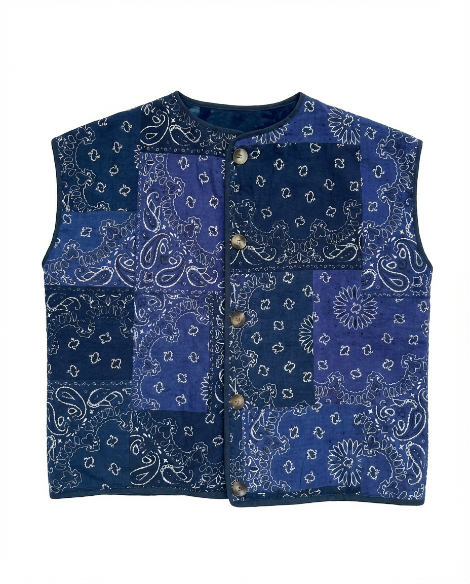 Gilet Réversible Bleu Bandana
